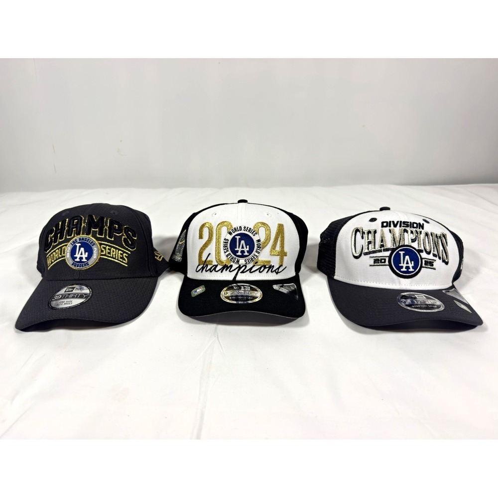 New Era LA Dodgers World Series Champions 2020 2024 & 2025 Lot of 3 Hats